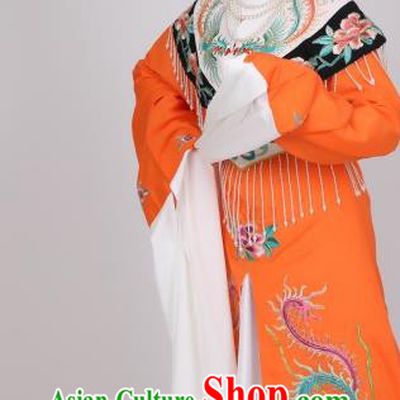 Chinese Ancient Noble Woman Clothing Peking Opera Hua Tan Orange Dress Traditional Shaoxing Opera Wang Xifeng Garment Costumes