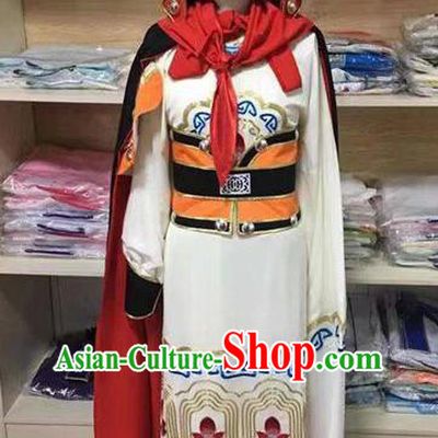 Chinese Peking Opera Wusheng Garment Costumes Shaoxing Opera General Clothing Traditional Beijing Opera Swordsman Apparel and Hat