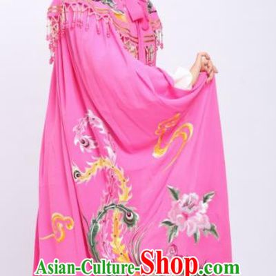 China Peking Opera Hua Tan Cape Costume Ancient Princess Clothing Shaoxing Opera Empress Embroidered Peach Pink Mantle
