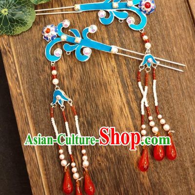 Chinese Beijing Opera Hua Tan Couple Hairpins Traditional Opera Diva Headpieces Shaoxing Opera Noble Lady Hair Accessories