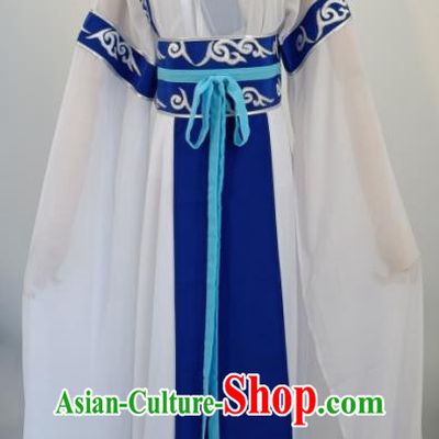 China Peking Opera Distressed Mistress Costume Ancient Country Female Clothing Shaoxing Opera Hua Tan White Dress