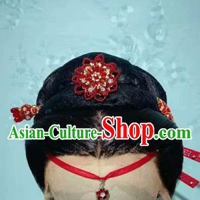 Chinese Traditional Opera Fairy Headdress Huangmei Opera Princess Headwear Beijing Opera Hua Tan Wig Headgear