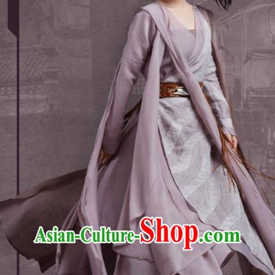 China Traditional Female Assassin Clothing Ancient Swordswoman Garments Romance Drama The Blessed Girl Wu Yuan Costumes and Headpiece