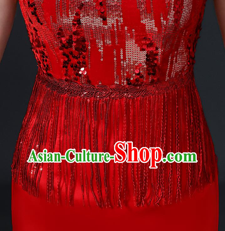 Chinese Traditional Wedding Qipao Bride Red Cheongsam Modern Qipao Dress New Year Mermaid Full Dress Chinese Traditional Wedding Qipao Bride Red Cheongsam Modern Qipao Dress New Year Mermaid Full Dress