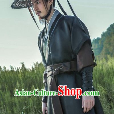Chinese Ancient Swordsman Costumes Wuxia Knight Errant Clothing Sword Snow Stride TV Series Assassin Replica Garments and Hat