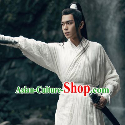Sword Snow Stride TV Series Xu Feng Nian Replica Garments Chinese Ancient Swordsman White Costumes Knight Errant Clothing