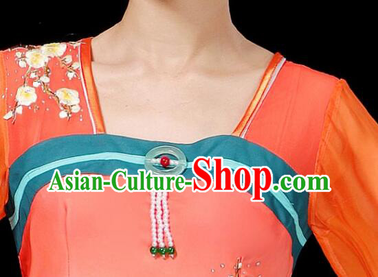 Chinese Classical Dance Clothing Ancient Fairy Dance Garment Costumes Umbrella Dance Gradient Orange Dress Chinese Classical Dance Clothing Ancient Fairy Dance Garment Costumes Umbrella Dance Gradient Orange Dress