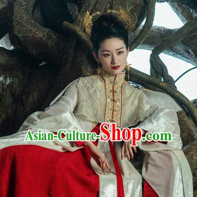 TV Series The Blue Whisper Cruel Princess Shunde Garment Costumes Chinese Xian Xia Ancient Goddess Dress Clothing