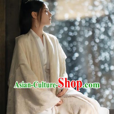Chinese Xian Xia TV Series Fairy Dress Apparel The Blue Whisper Ji Yun He Garment Costumes Ancient Swordswoman White Clothing