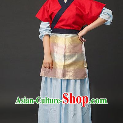 Chinese Traditional Lady Shopkeeper Costume Ming Dynasty Country Woman Dress Ancient TV Series My Owned Swordman Tong Xiangyu Clothing