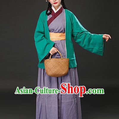 Chinese Ancient TV Series My Owned Swordman Guo Furong Clothing Traditional Servant Girl Costume Ming Dynasty Country Woman Dress