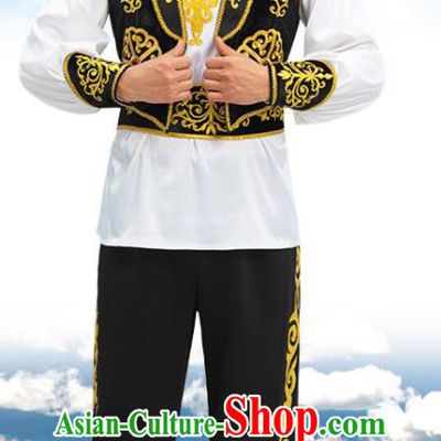 Chinese Xinjiang Dance Outfit Uyghur Nationality Male Dance Costume Group Dance Clothing