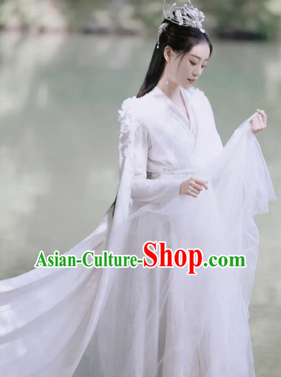 Chinese TV Series Fairy Garment Costume Ancient Princess Clothing Traditional Goddess White Hanfu Dress Chinese TV Series Fairy Garment Costume Ancient Princess Clothing Traditional Goddess White Hanfu Dress