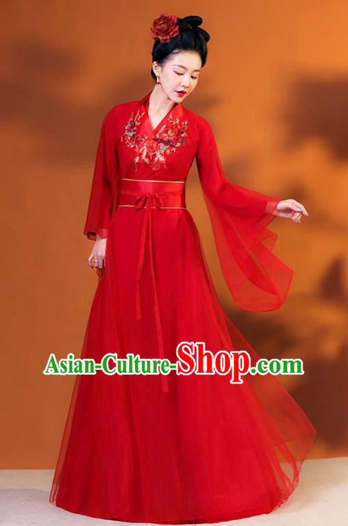 Chinese Classical Dance Red Dress TV Series Fairy Garment Costume Ancient Princess Clothing Chinese Classical Dance Red Dress TV Series Fairy Garment Costume Ancient Princess Clothing