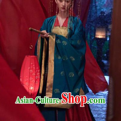 Chinese Tang Dynasty Young Beauty Hanfu Dress Xian Xia TV Series Love Between Fairy and Devil Xie Wan Qing Wedding Garment Costumes