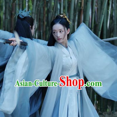 Chinese Xian Xia TV Series Love Between Fairy and Devil Xie Wan Qing Garment Costumes Ancient Swordswoman Dresses