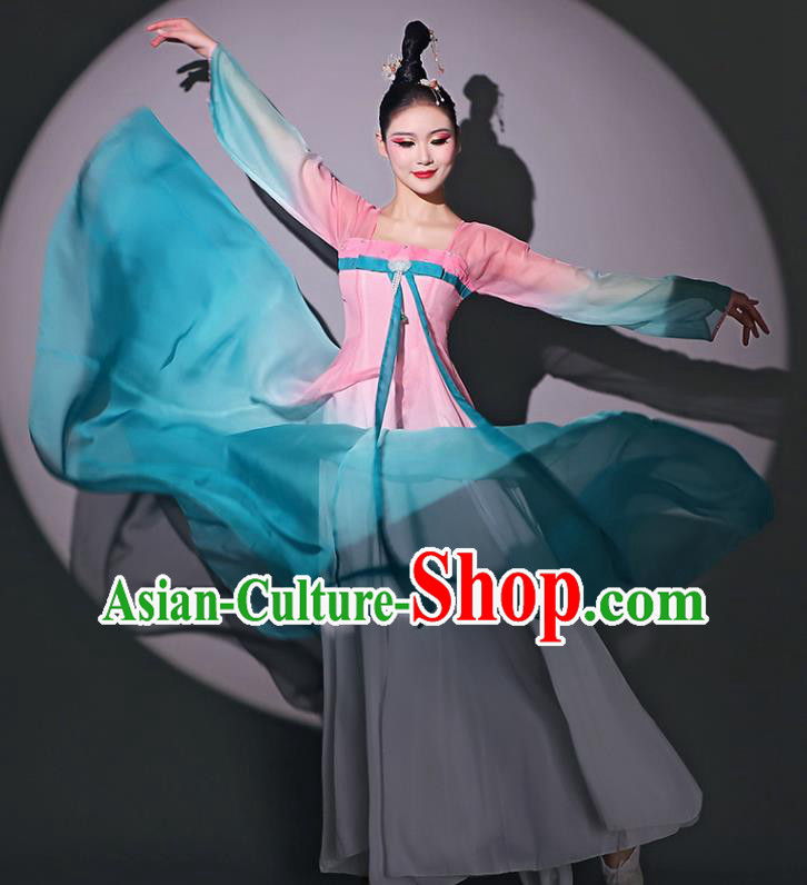 Chinese Classical Dance Garment Fan Dance Pink Dress Dancing Competition Clothing Chinese Classical Dance Garment Fan Dance Pink Dress Dancing Competition Clothing