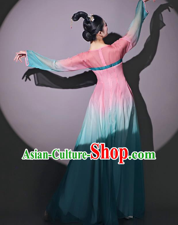 Chinese Classical Dance Garment Fan Dance Pink Dress Dancing Competition Clothing Chinese Classical Dance Garment Fan Dance Pink Dress Dancing Competition Clothing