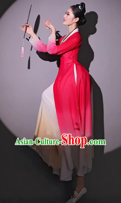Chinese Dancing Competition Clothing Classical Dance Garment Fan Dance Red Dress Chinese Dancing Competition Clothing Classical Dance Garment Fan Dance Red Dress