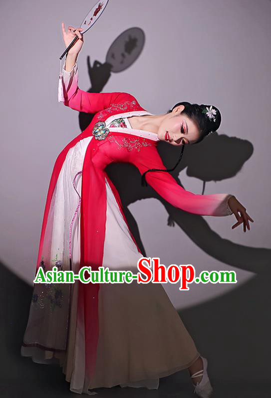 Chinese Dancing Competition Clothing Classical Dance Garment Fan Dance Red Dress Chinese Dancing Competition Clothing Classical Dance Garment Fan Dance Red Dress