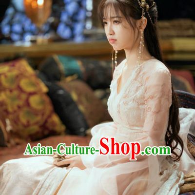 Chinese Ancient Goddess Pink Clothing Love Between Fairy and Devil Xiao Lan Hua Garment Costumes Fairy Dress