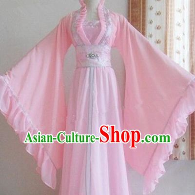 Chinese Ancient Beauty Costumes Tang Dynasty Princess Pink Hanfu Dress Ancient Fairy Clothing