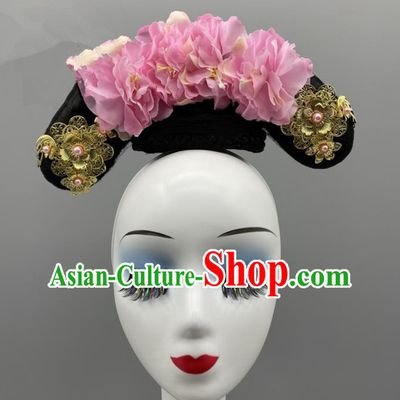 Chinese Classical Dance Hair Jewelries Qing Dynasty Court Lady Headdress Ancient Princess Headpieces