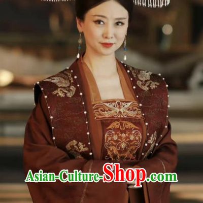 Chinese Traditional Court Hanfu Clothing Ancient Queen Dress Romance Series Rebirth For You Empress Dowager Cao Replica Costumes and Headwear