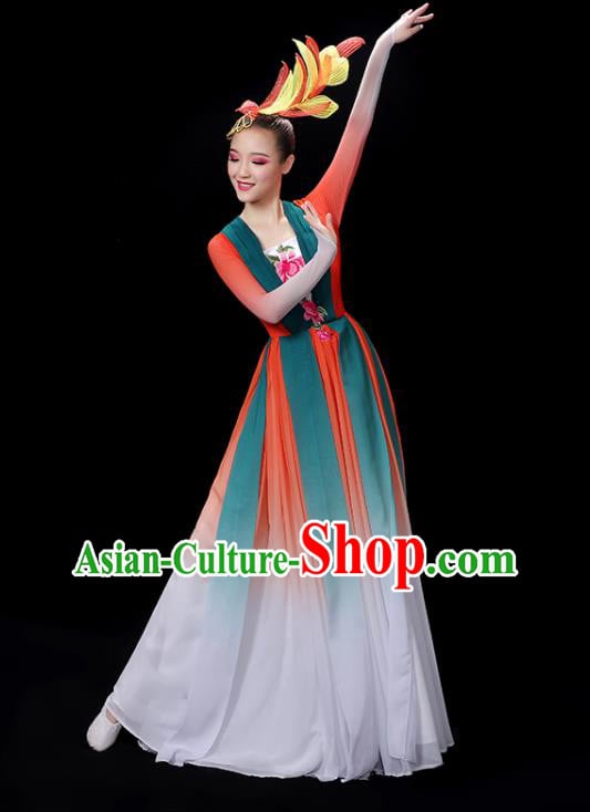 Chinese Umbrella Dance Clothing Classical Dance Gradient Red Dress Professional Fan Dance Garment Costume Chinese Umbrella Dance Clothing Classical Dance Gradient Red Dress Professional Fan Dance Garment Costume