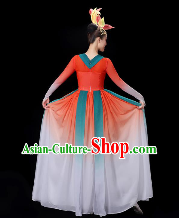 Chinese Umbrella Dance Clothing Classical Dance Gradient Red Dress Professional Fan Dance Garment Costume Chinese Umbrella Dance Clothing Classical Dance Gradient Red Dress Professional Fan Dance Garment Costume