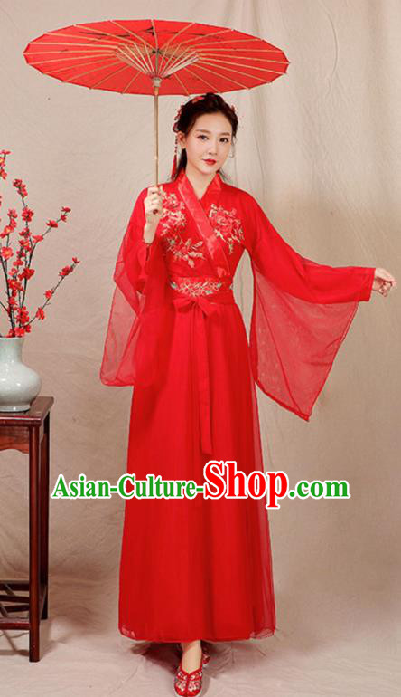 China Classical Dance Clothing Ancient Hanfu Fairy Dance Costume Umbrella Dance Red Dress China Classical Dance Clothing Ancient Hanfu Fairy Dance Costume Umbrella Dance Red Dress