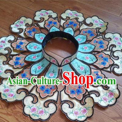Chinese Traditional Necklace Accessories Qing Dynasty Embroidered Cloud Shoulder Colorful Brocade Collar Yujian Cheongsam Cappa