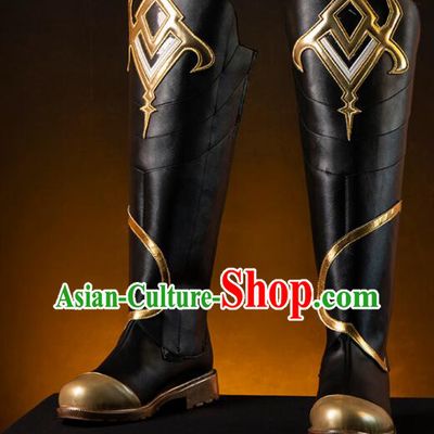 Chinese Cosplay Boots Handmade Swordsman Shoes Black Boots
