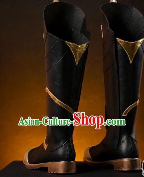 Chinese Cosplay Boots Handmade Swordsman Shoes Black Boots Chinese Cosplay Boots Handmade Swordsman Shoes Black Boots