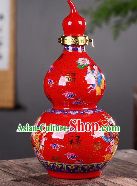 Chinese Jingdezhen Ceramic Bottle Handmade Gourd Bottle Wine Flagon Chinese Jingdezhen Ceramic Bottle Handmade Gourd Bottle Wine Flagon