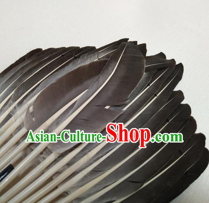 Traditional Handmade Chinese Feather Fans Zhuge Liang Fan Eight Trigrams Fan for Men