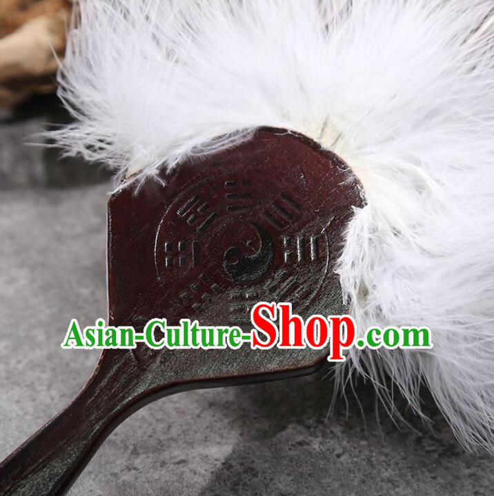 Traditional Zhuge Liang Fan Eight Trigrams Fan Handmade Chinese Feather Fans for Men
