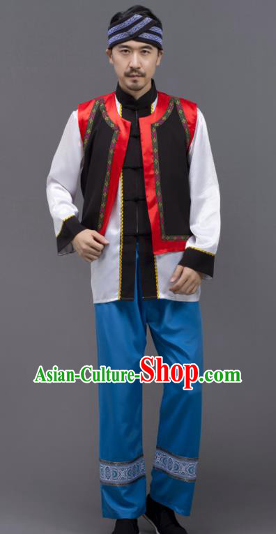 Chinese Ethnic Costumes Yunnan Minority Folk Dance Clothing Yi Nationality Male Outfits Chinese Ethnic Costumes Yunnan Minority Folk Dance Clothing Yi Nationality Male Outfits