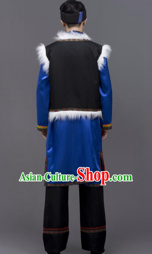 Chinese Yi Nationality Male Outfits Ethnic Costumes Yunnan Minority Folk Dance Clothing Chinese Yi Nationality Male Outfits Ethnic Costumes Yunnan Minority Folk Dance Clothing