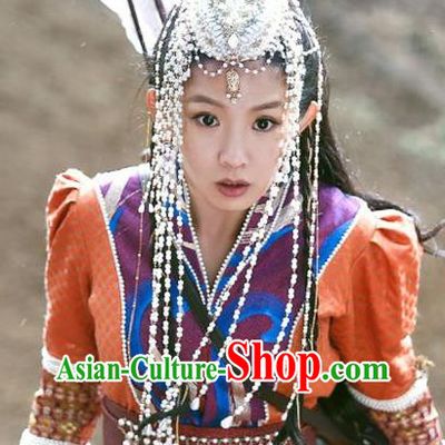 Chinese Traditional Female Knight Orange Dress Garments Wuxia TV Series The Wolf Bao Na Costumes Ancient Princess Clothing