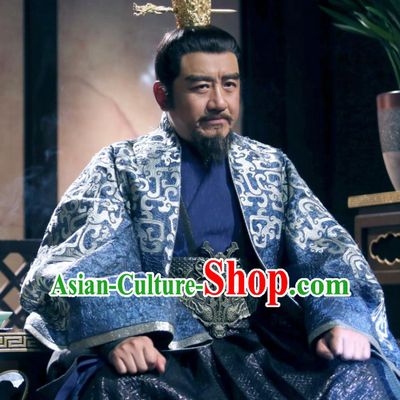 Chinese Wuxia TV Series The Wolf King of Shang Costumes Ancient Emperor Clothing Traditional Royal Monarch Garments and Headpieces