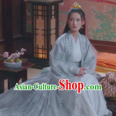 Chinese Traditional Royal Lady Dress Garments Wuxia TV Series The Wolf Ma Zhaixing Costumes Ancient Princess Clothing and Hair Accessories