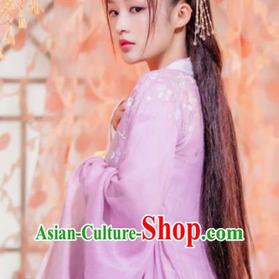 Chinese Ancient Young Beauty Pink Dress Clothing Traditional Royal Princess Garments TV Series The Wolf Ma Zhaixing Costumes and Headpieces