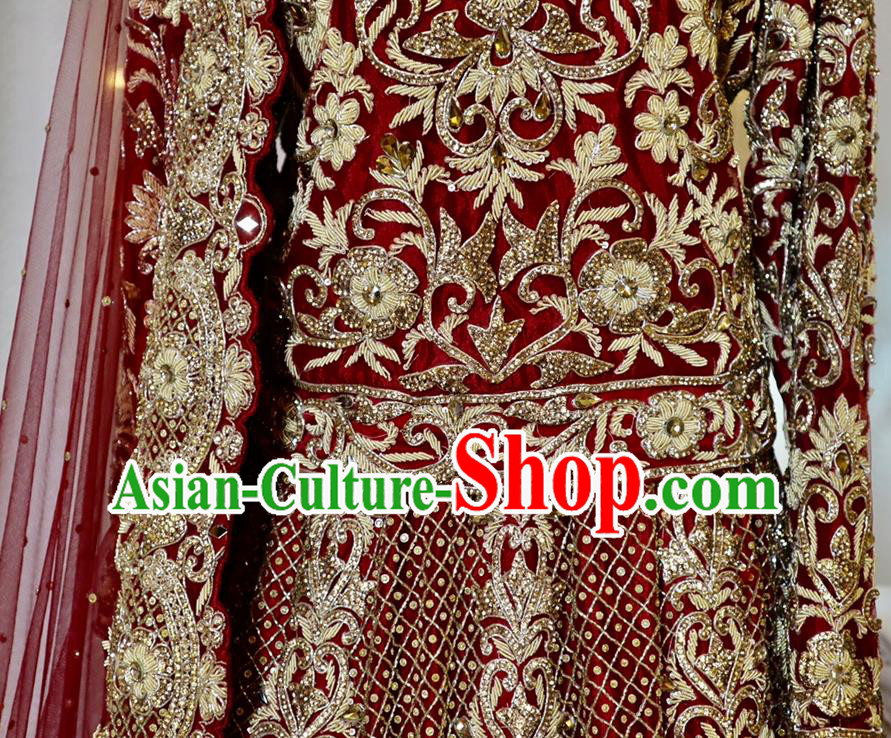Indian Wedding Dress Traditional Garment Costumes India Bride Embroidered Clothing Indian Wedding Dress Traditional Garment Costumes India Bride Embroidered Clothing