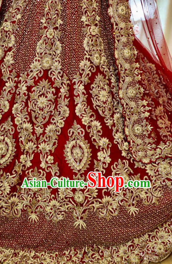 Indian Wedding Dress Traditional Garment Costumes India Bride Embroidered Clothing Indian Wedding Dress Traditional Garment Costumes India Bride Embroidered Clothing