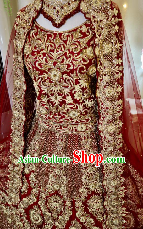 Indian Wedding Dress Traditional Garment Costumes India Bride Embroidered Clothing Indian Wedding Dress Traditional Garment Costumes India Bride Embroidered Clothing