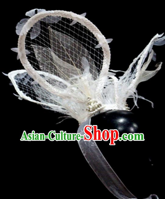 Top Party Royal Crown Headwear Handmade Baroque Style Top Hat Lace Feather Headdress Top Party Royal Crown Headwear Handmade Baroque Style Top Hat Lace Feather Headdress