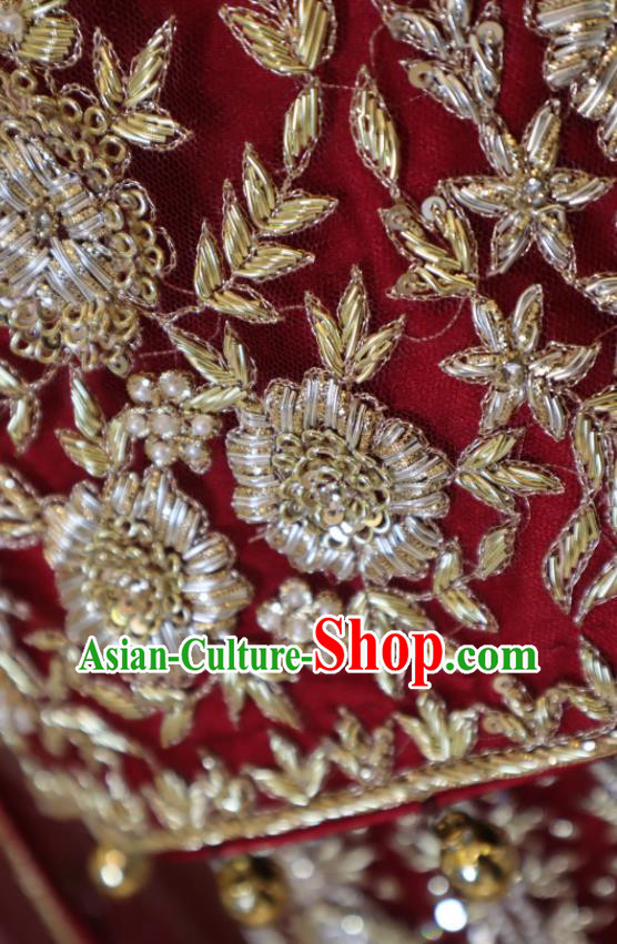 Top Embroidered Red Dress Outfit Indian Wedding Clothing India Traditional Lengha Garment Top Embroidered Red Dress Outfit Indian Wedding Clothing India Traditional Lengha Garment