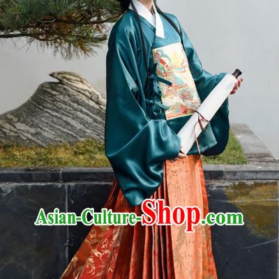 Chinese Ming Dynasty Beauty Costumes Traditional Hanfu Mamian Skirt Clothing Ancient Princess Dress
