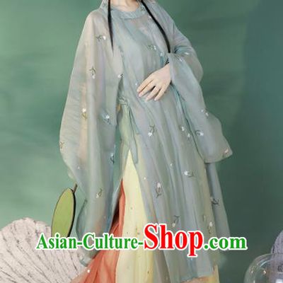 Chinese Traditional Hanfu Green Shirt and Horse Face Skirt Ming Dynasty Garment Costumes Ancient Rich Lady Clothing